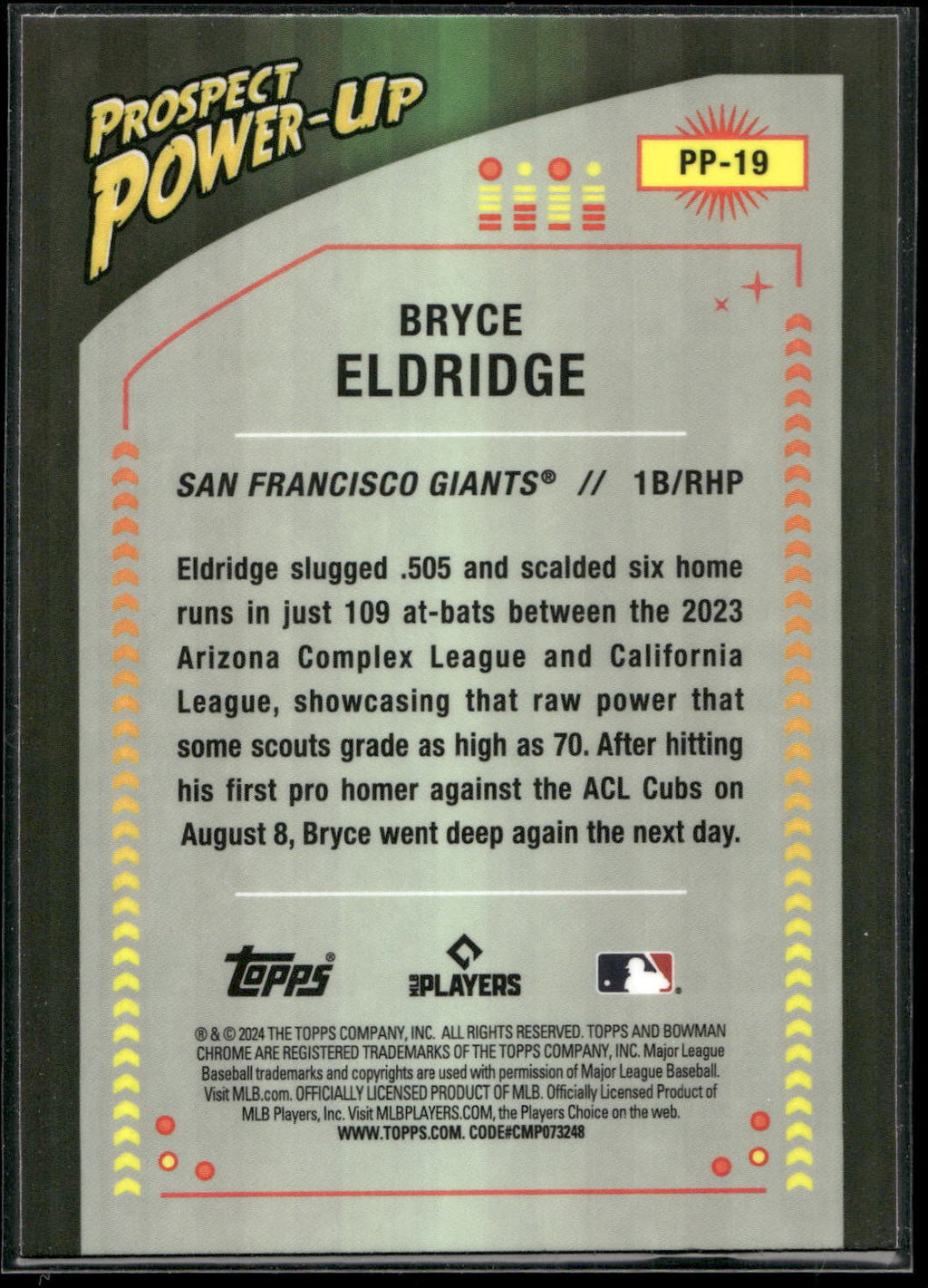 2024 Bowman #PP-19 Bryce Eldridge Prospect Power-Up