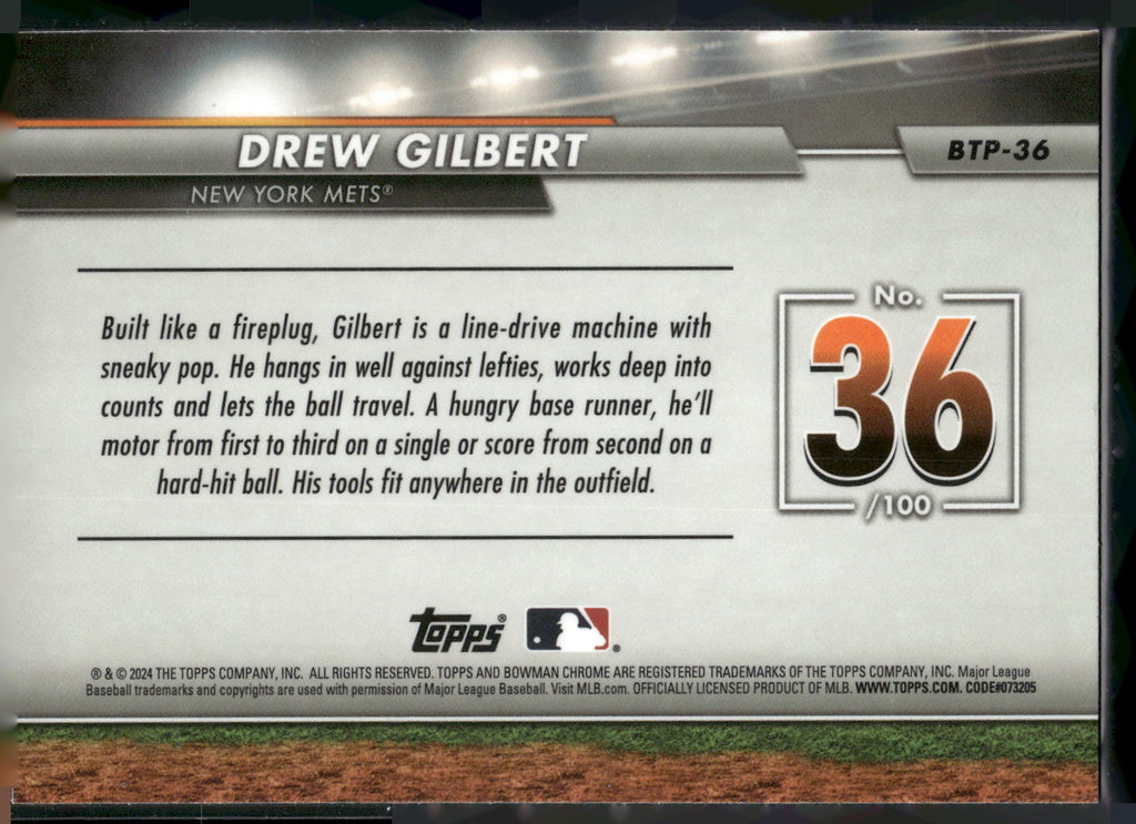 2024 Bowman #BTP-36 Drew Gilbert Bowman Scouts' Top 100