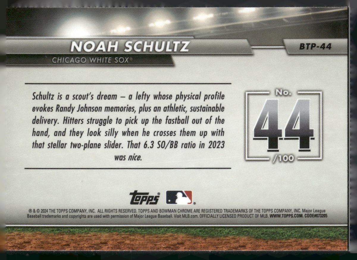 2024 Bowman #BTP-44 Noah Schultz Bowman Scouts' Top 100