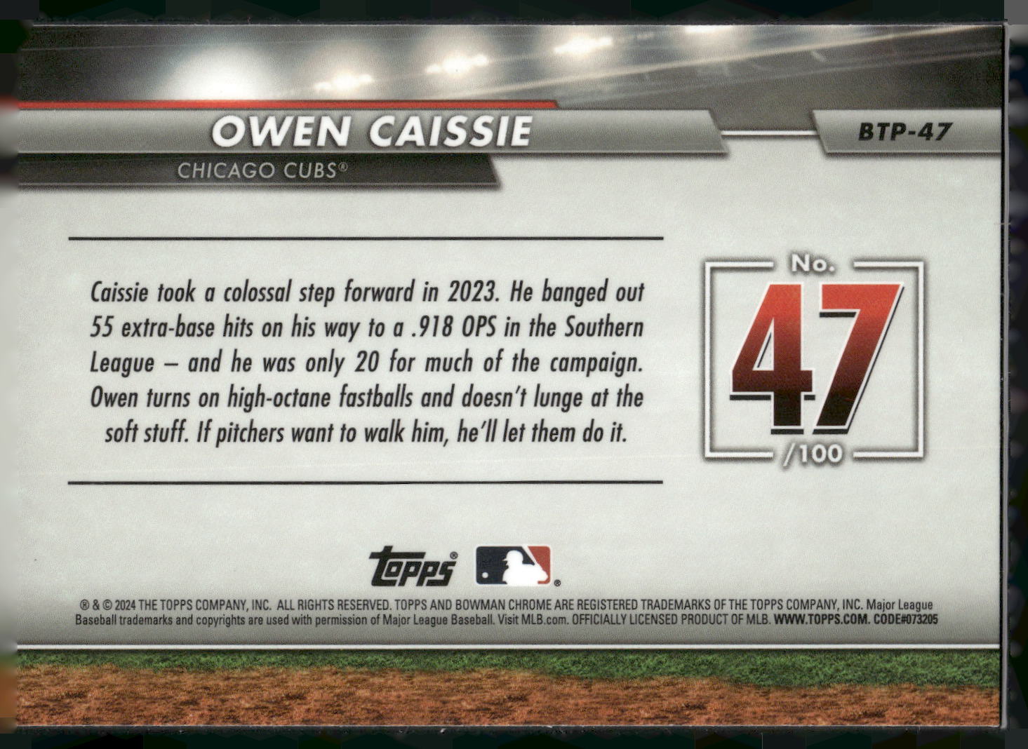 2024 Bowman #BTP-47 Owen Caissie Bowman Scouts' Top 100