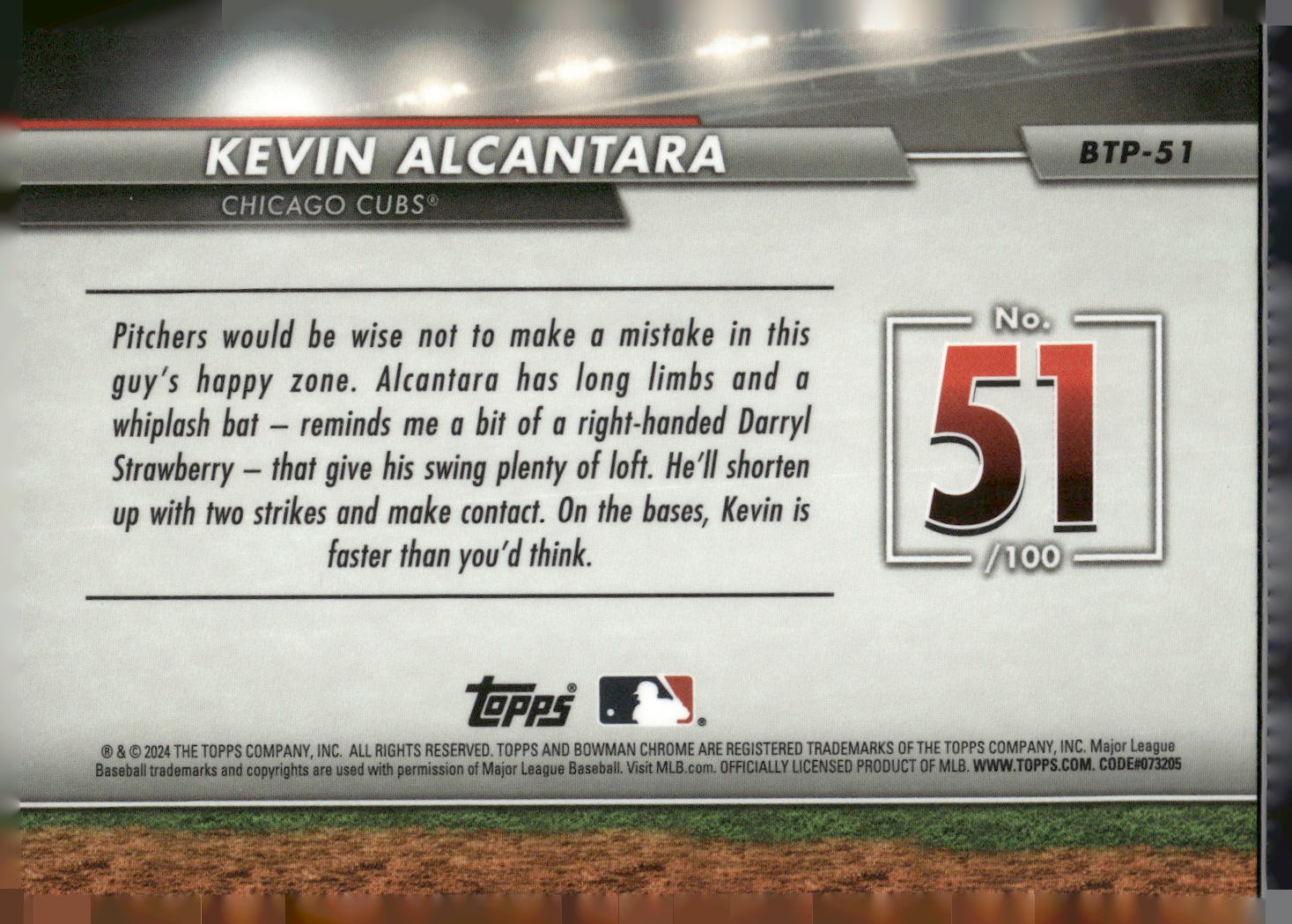 2024 Bowman #BTP-51 Kevin Alcantara Bowman Scouts' Top 100