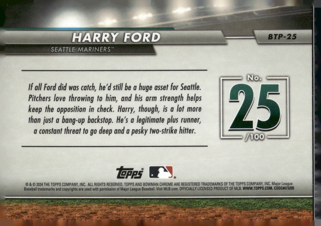 2024 Bowman #BTP-25 Harry Ford Bowman Scouts' Top 100
