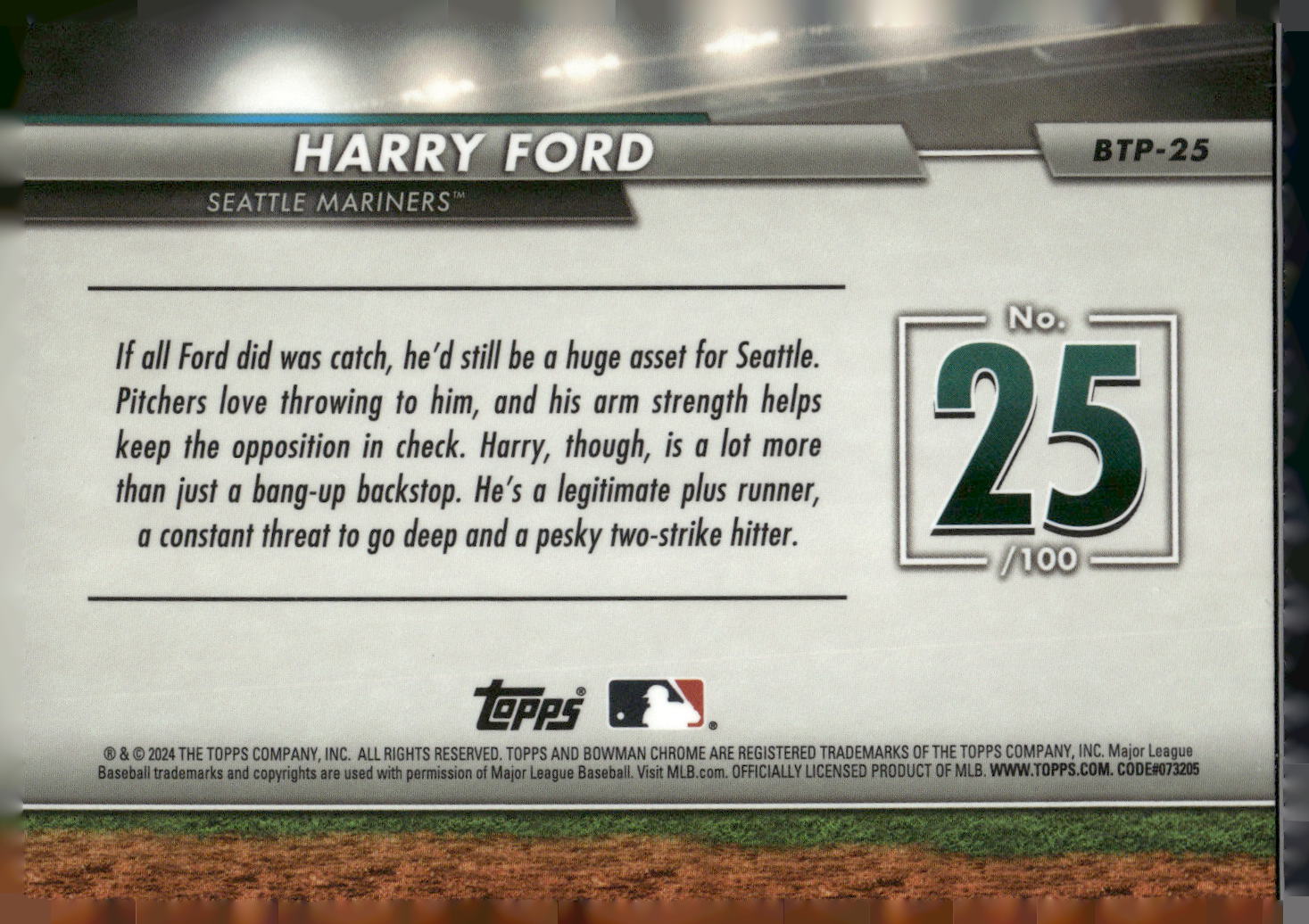 2024 Bowman #BTP-25 Harry Ford Bowman Scouts' Top 100