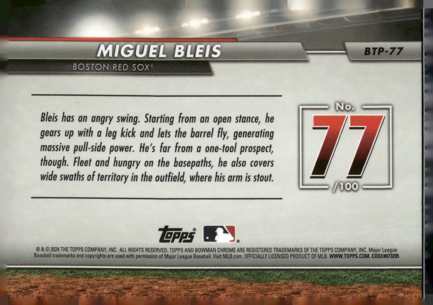 2024 Bowman #BTP-77 Miguel Bleis Bowman Scouts' Top 100
