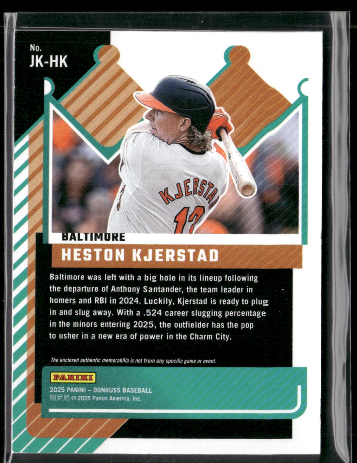2025 Donruss #JK-HK Heston Kjerstad Jersey Kings Orange Ice