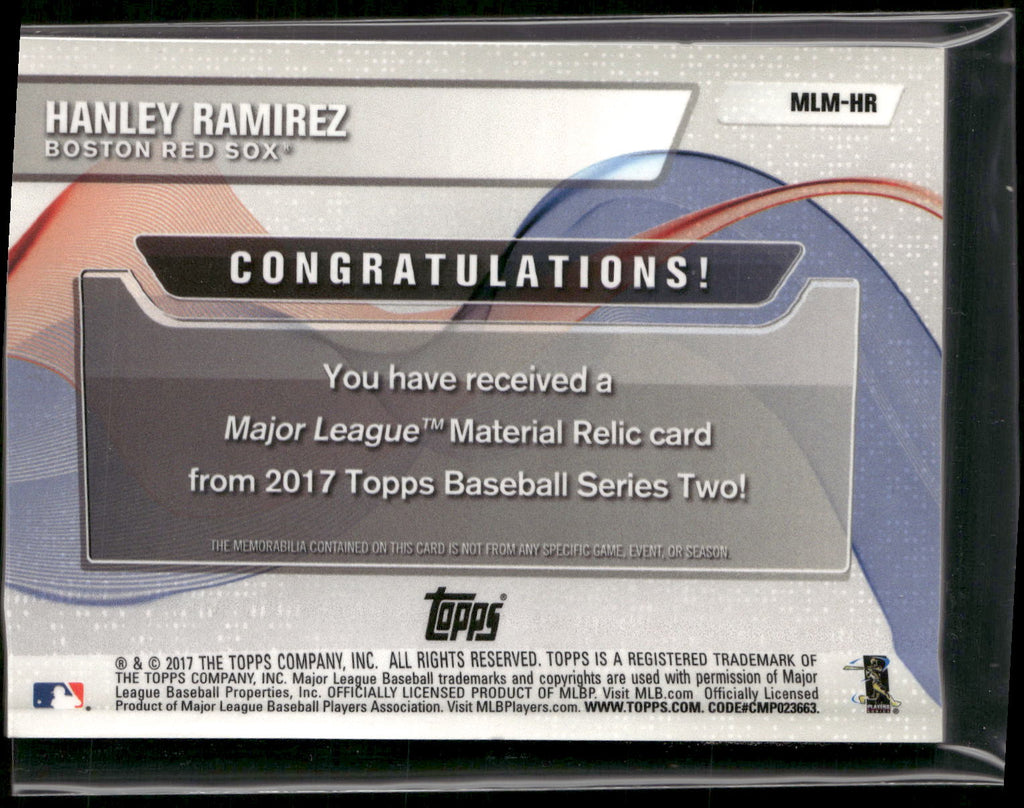 2017 Topps #MLM-HR Hanley Ramirez Major League Material Relics