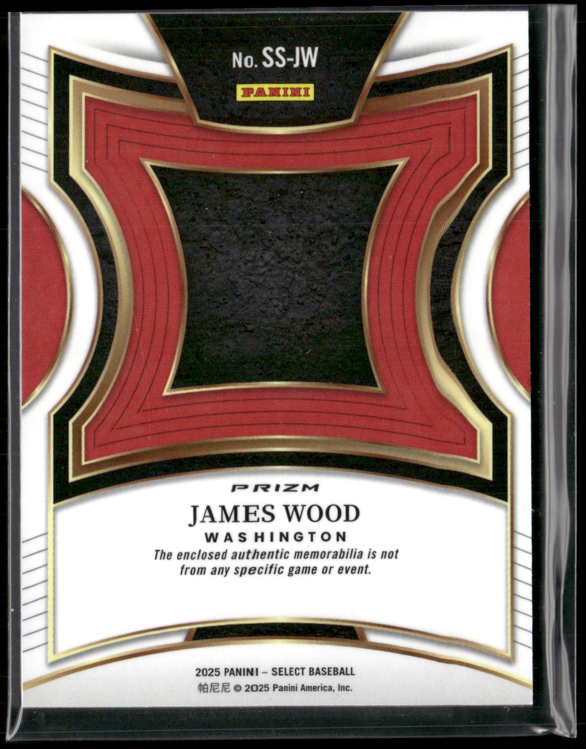 2023 Panini Select #SS-JW James Wood Select Swatches Silver Prizm