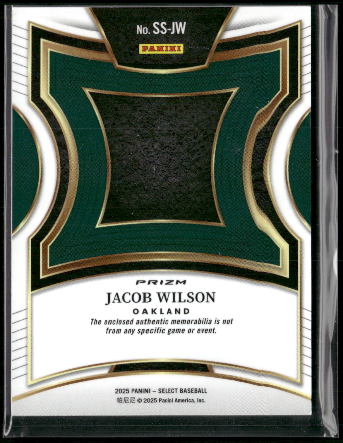 2025 Panini Select #SS-JW Jacob Wilson Selective Swatches Blue Pulsar Prizm