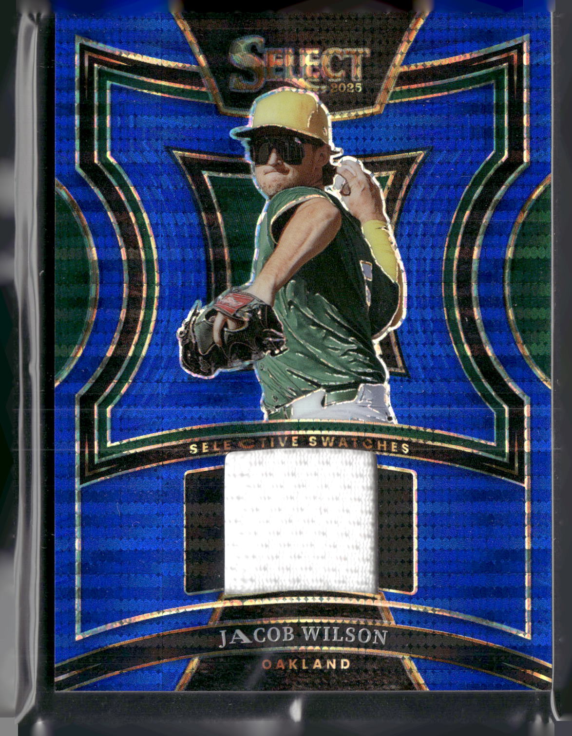 2025 Panini Select #SS-JW Jacob Wilson Selective Swatches Blue Pulsar Prizm