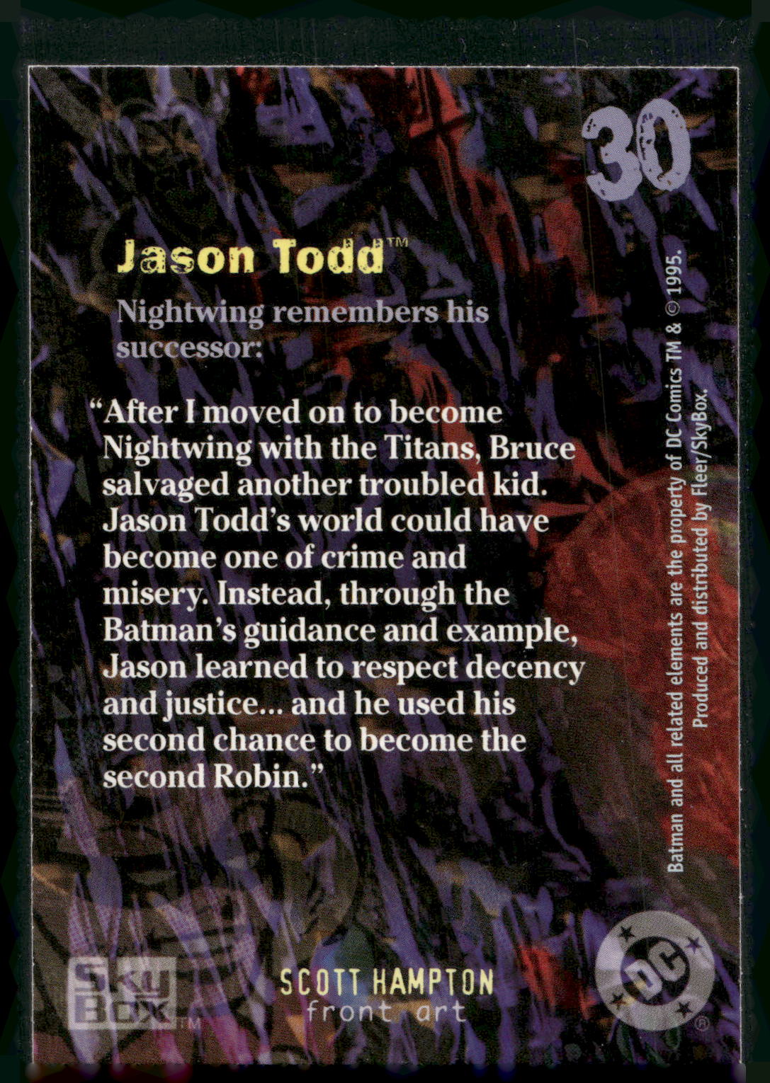 1996 SkyBox Batman Master Series #30 Jason Todd