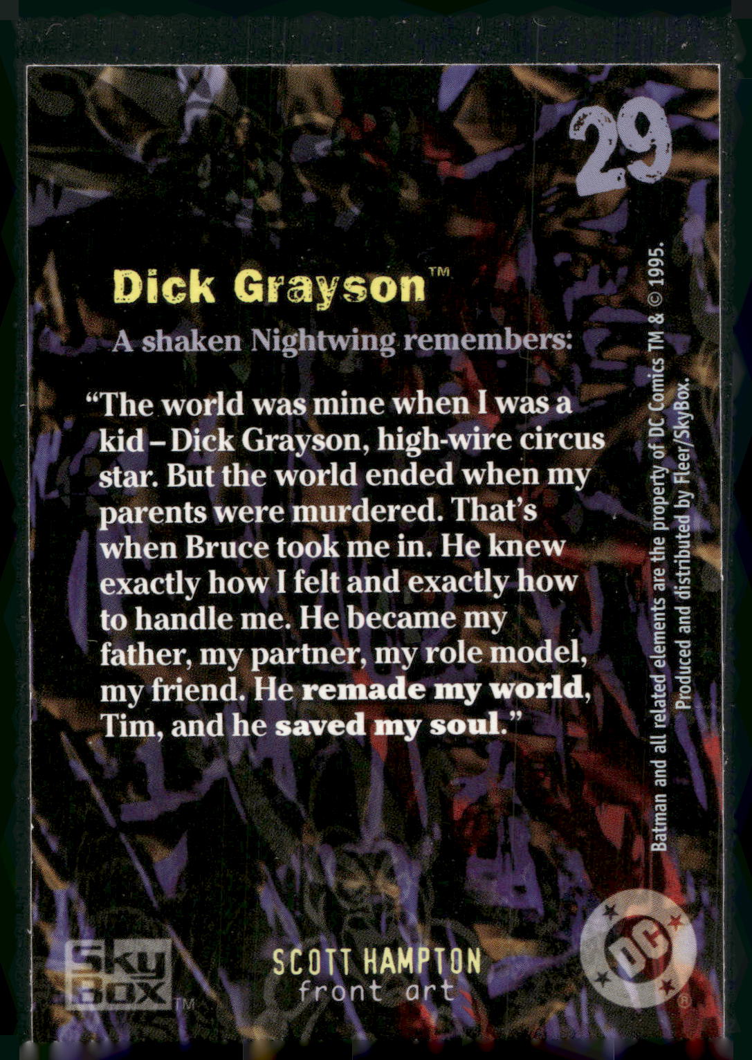 1996 SkyBox Batman Master Series #29 Dick Grayson