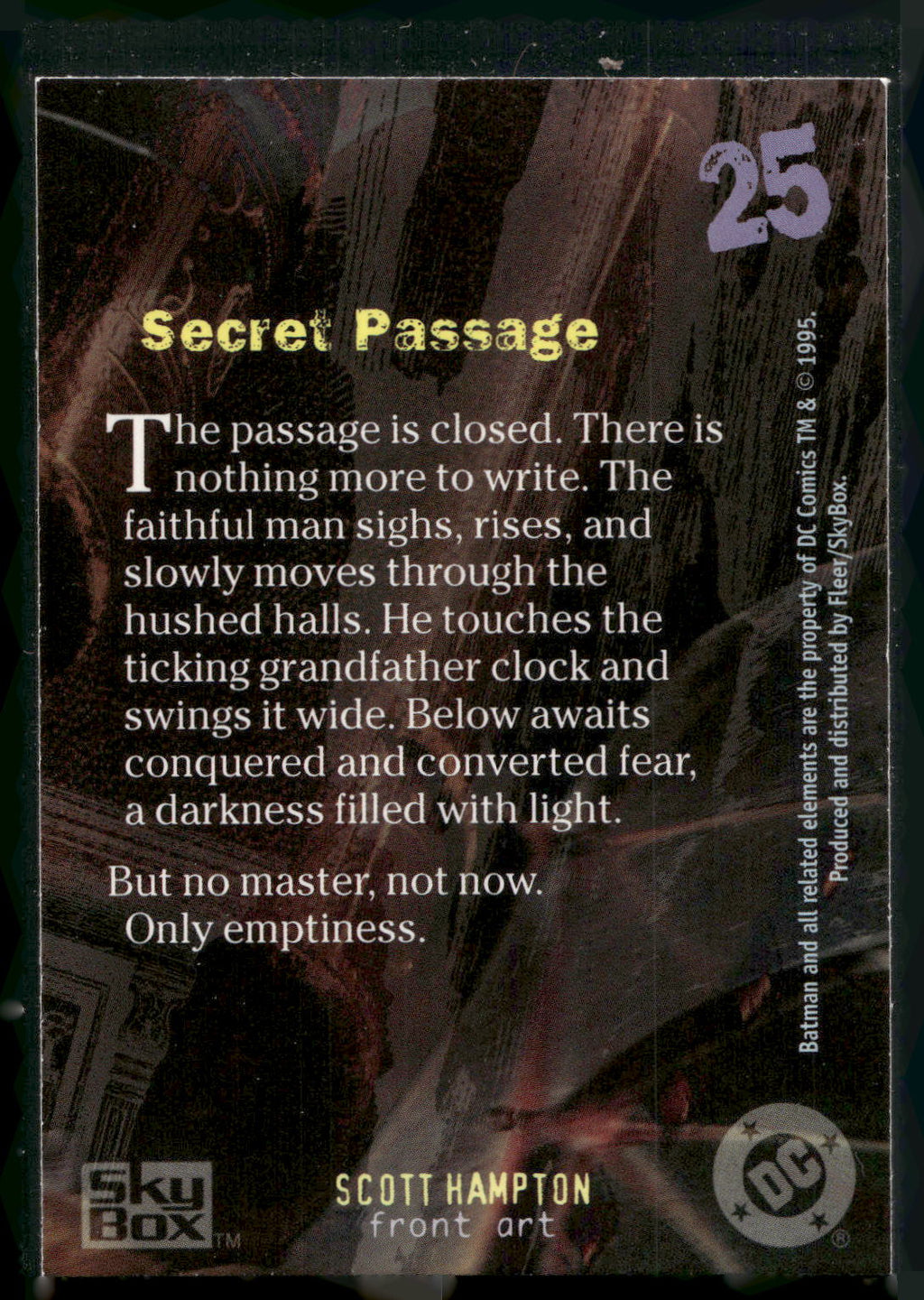 1996 SkyBox Batman Master Series #25 Secret Passage