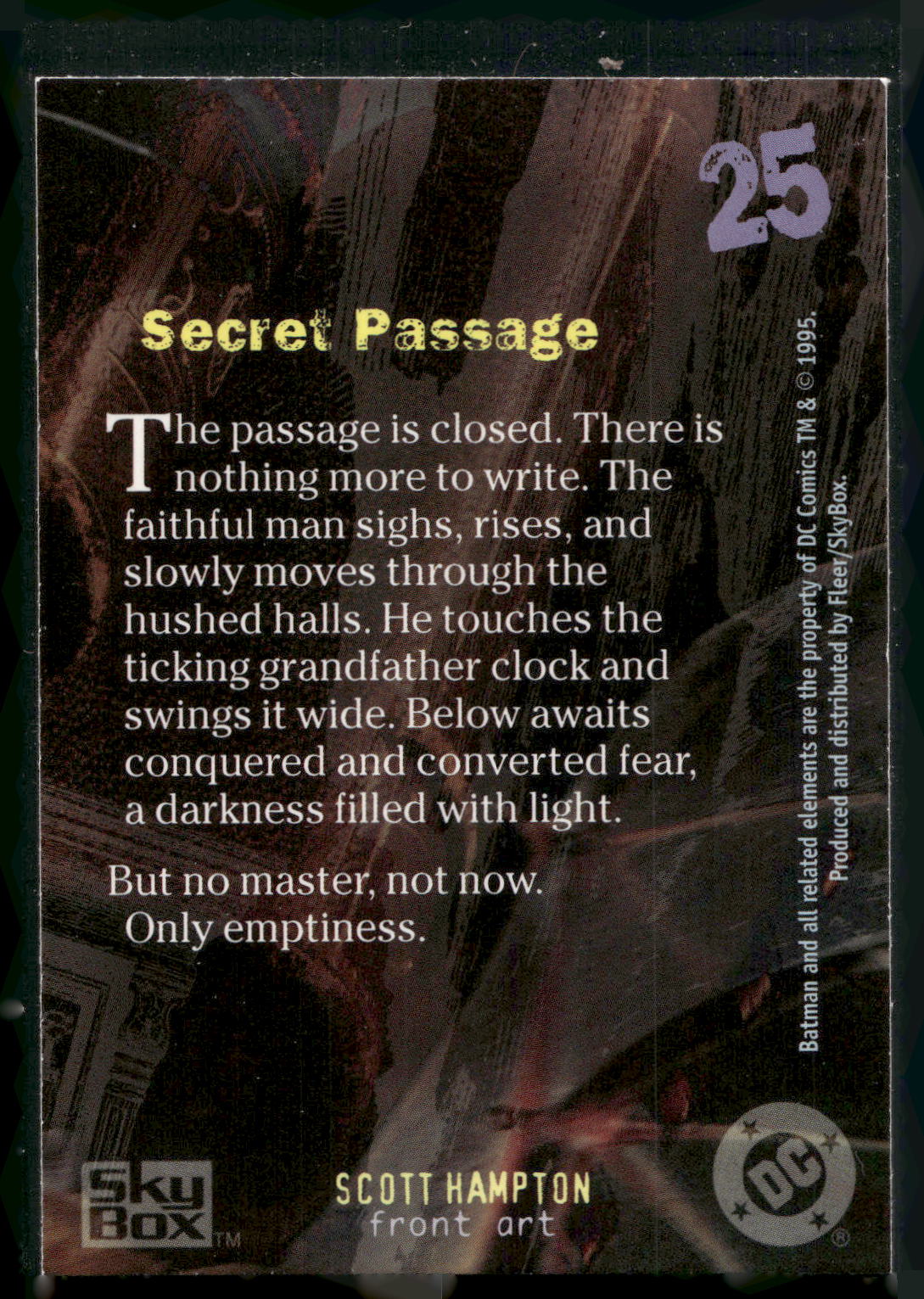 1996 SkyBox Batman Master Series #25 Secret Passage