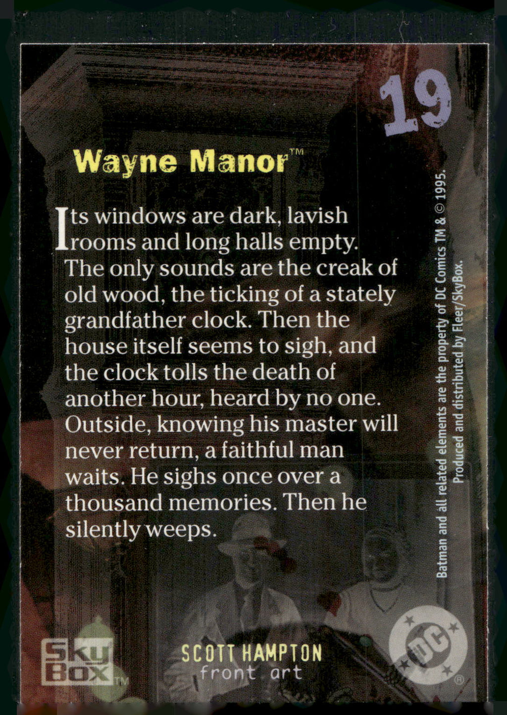 1996 SkyBox Batman Master Series #19 Wayne Manor