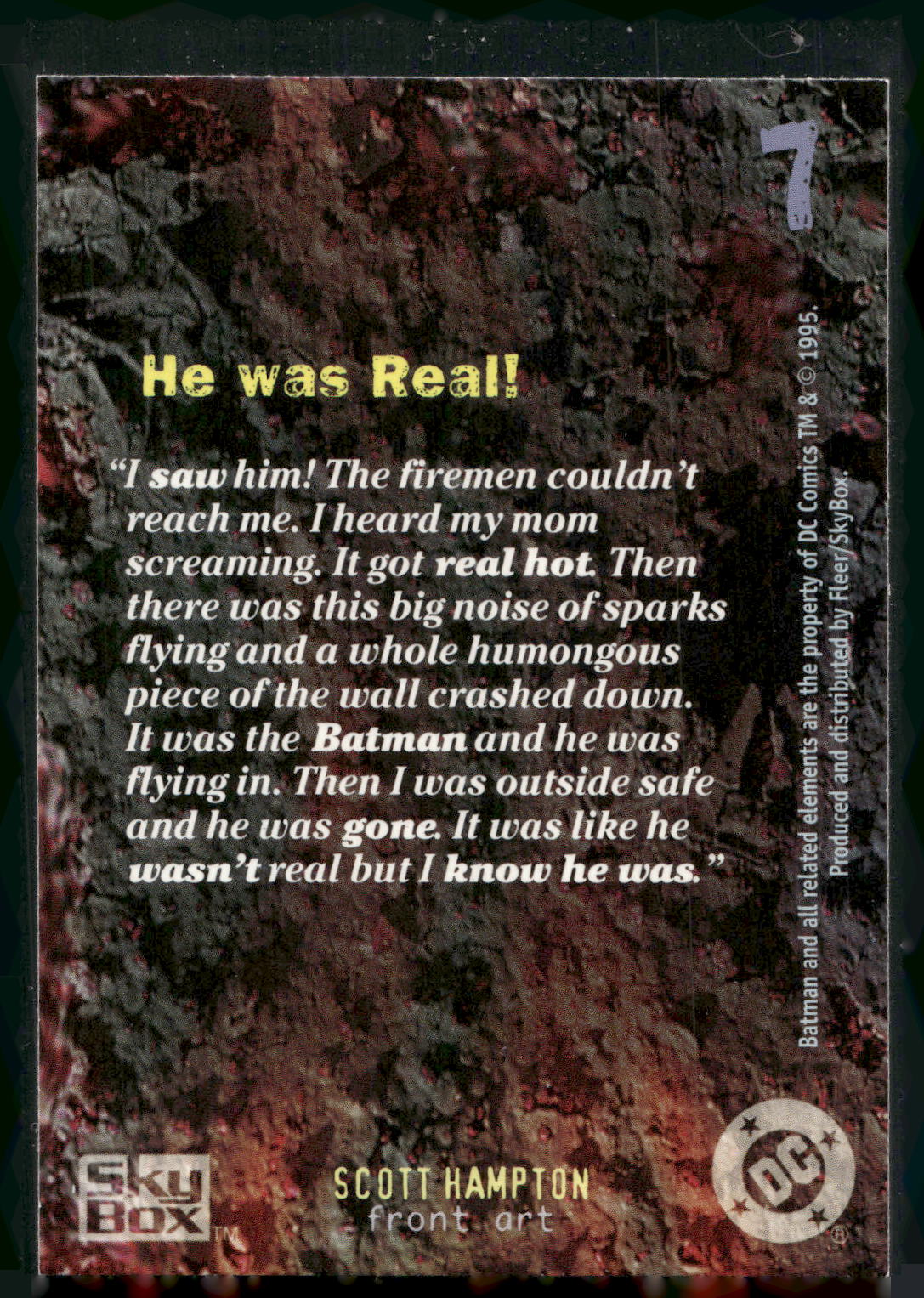 1996 SkyBox Batman Master Series #7 He Was Real!