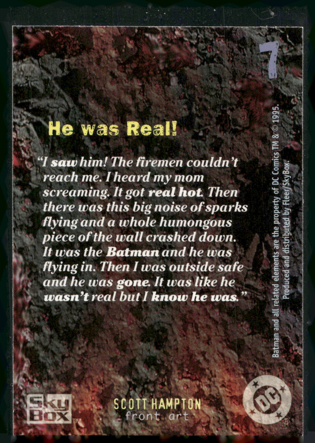 1996 SkyBox Batman Master Series #7 He Was Real!