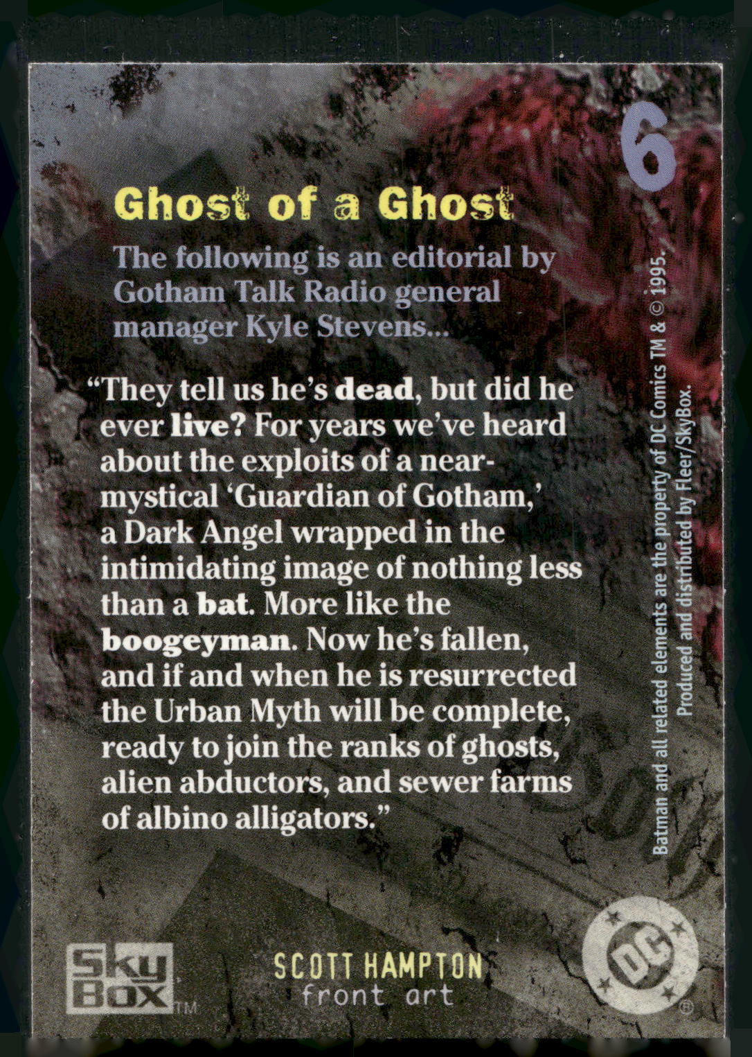 1996 SkyBox Batman Master Series #6 Ghost of a Ghost