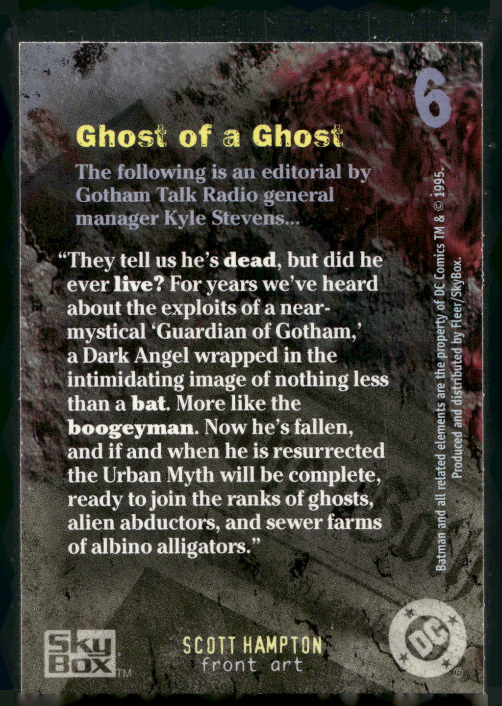 1996 SkyBox Batman Master Series #6 Ghost of a Ghost