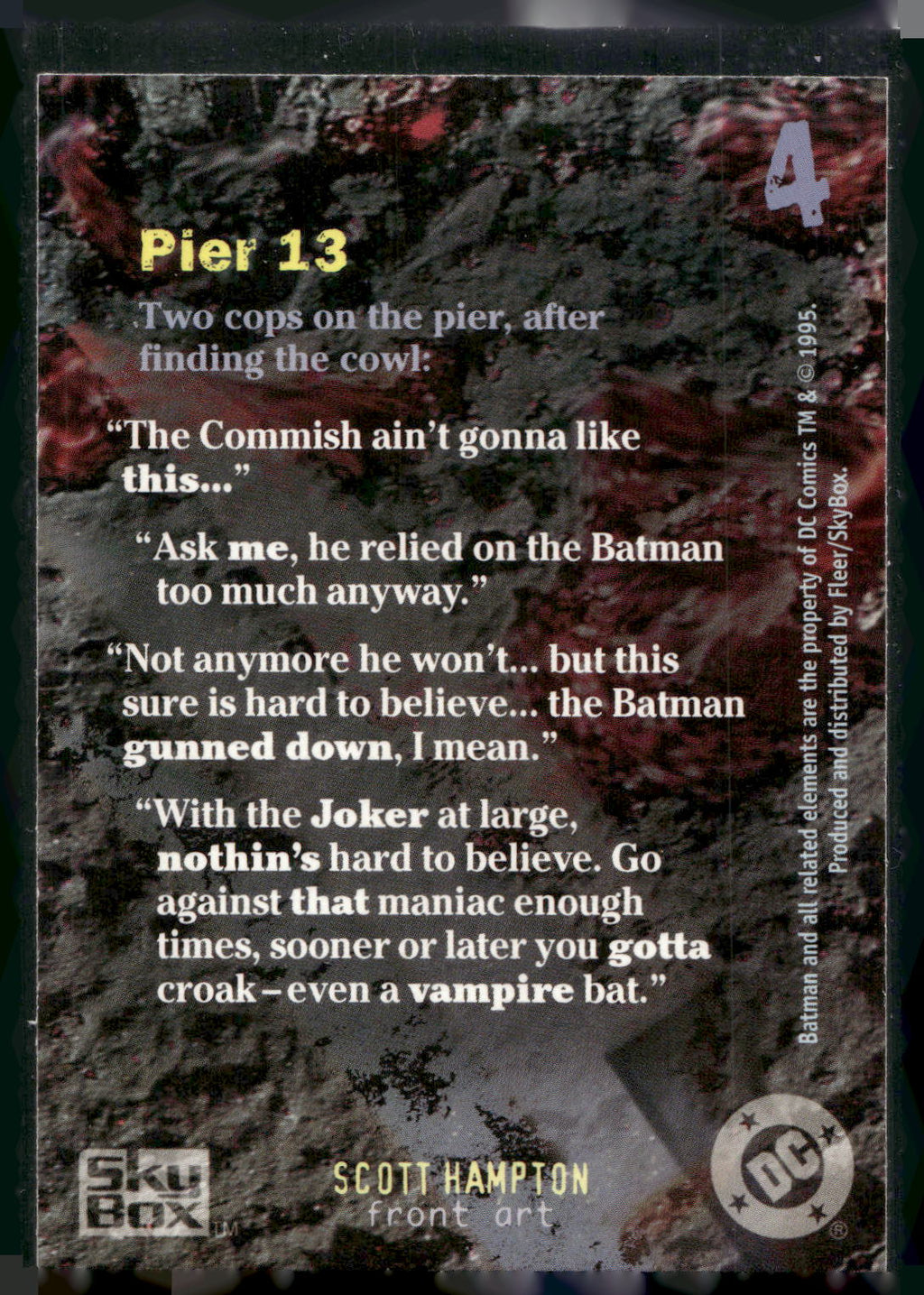 1996 SkyBox Batman Master Series #4 Pier 13