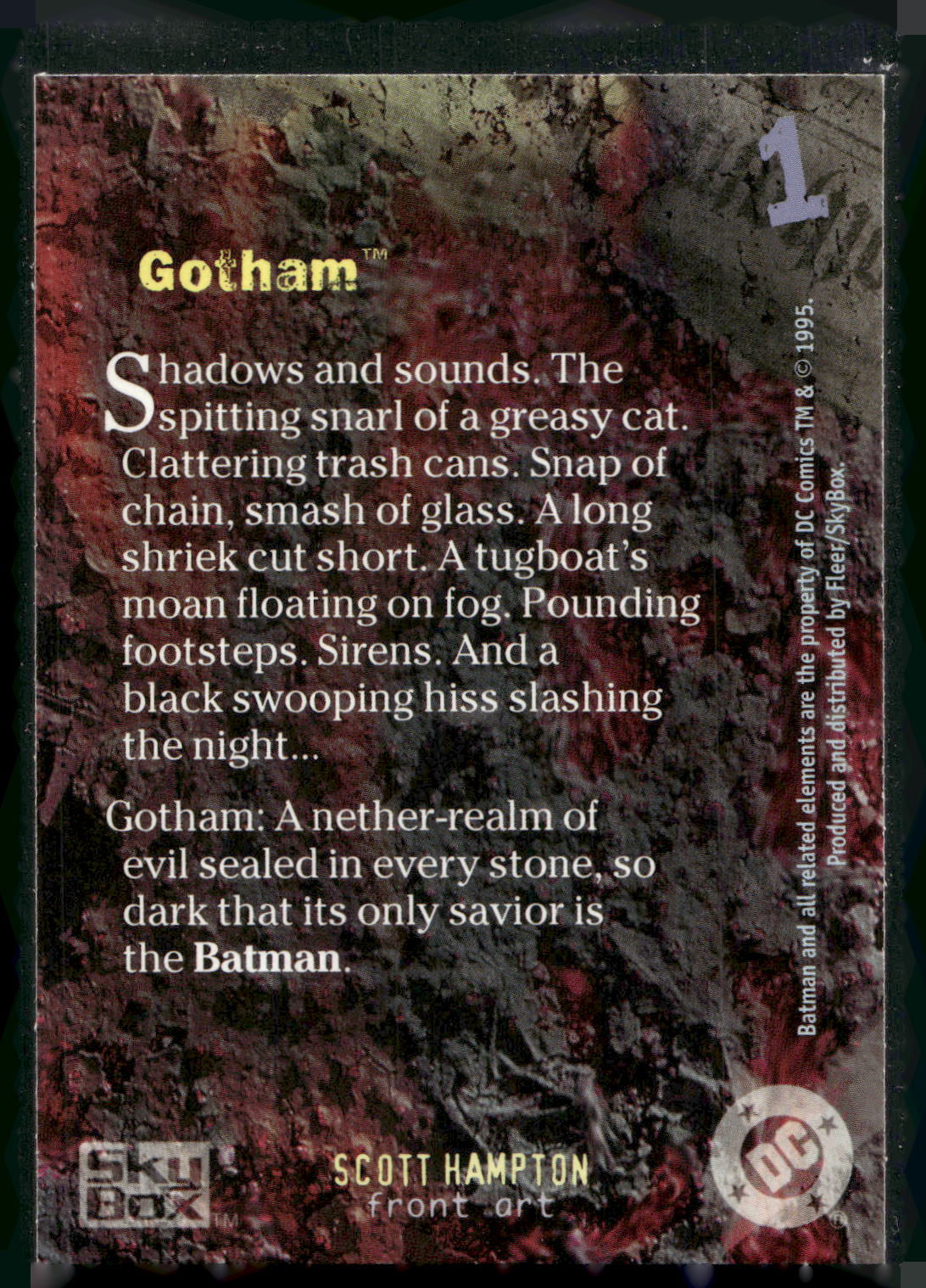 1996 SkyBox Batman Master Series #1 Gotham