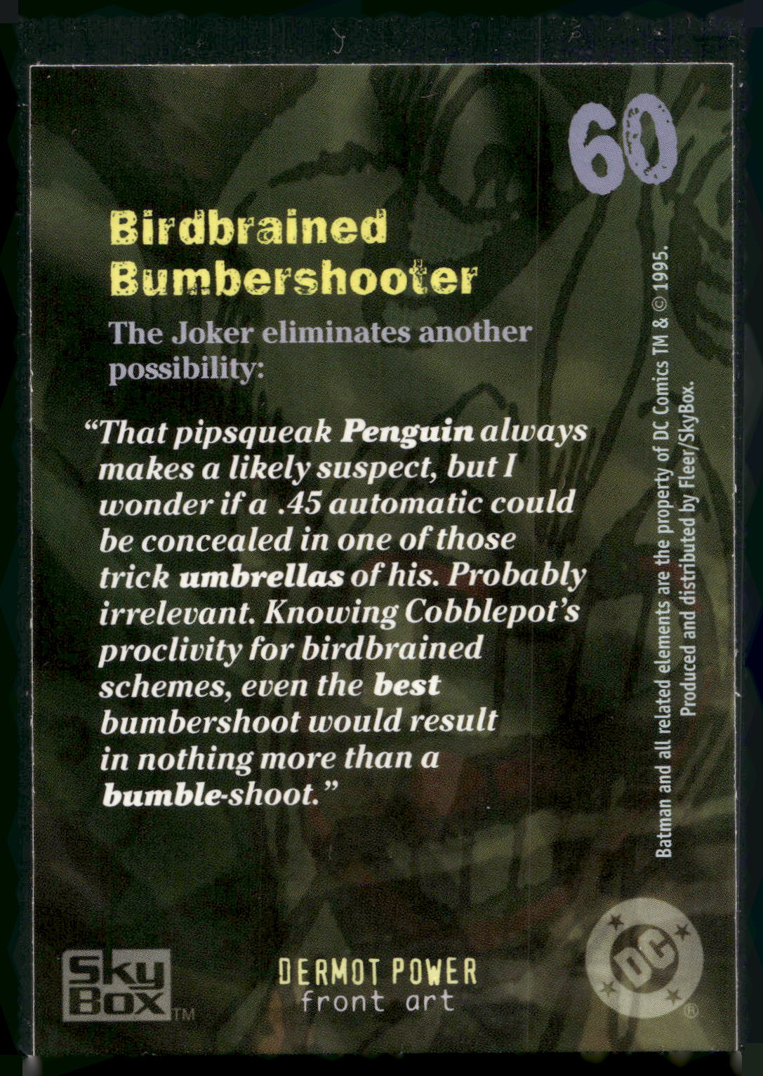 1996 SkyBox Batman Master Series #60 Birdbrained Bumbershooter