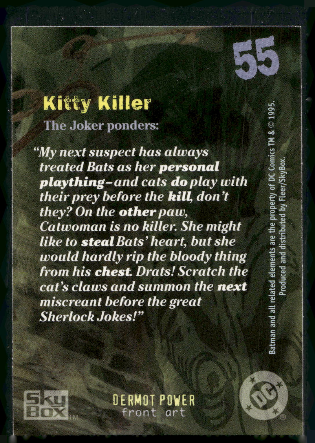 1996 SkyBox Batman Master Series #55 Kitty Killer