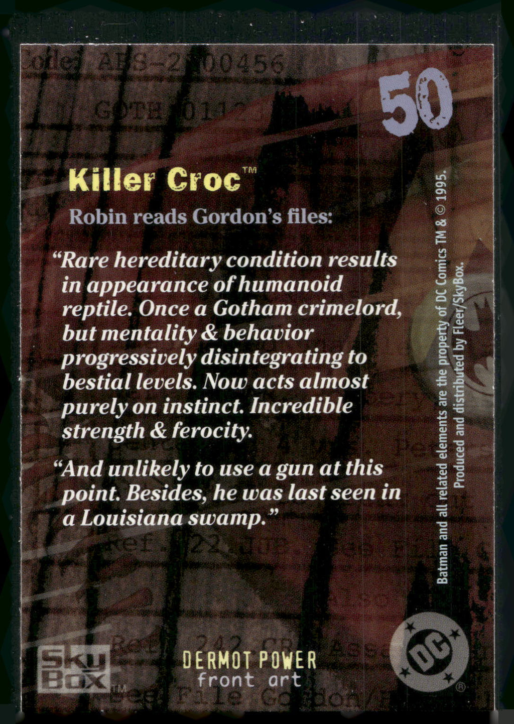 1996 SkyBox Batman Master Series #50 Killer Croc