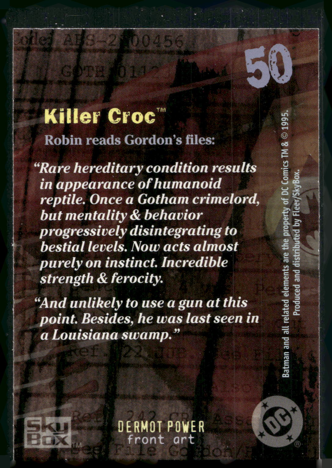 1996 SkyBox Batman Master Series #50 Killer Croc