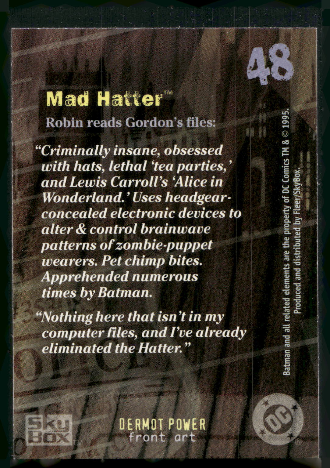 1996 SkyBox Batman Master Series #48 Mad Hatter