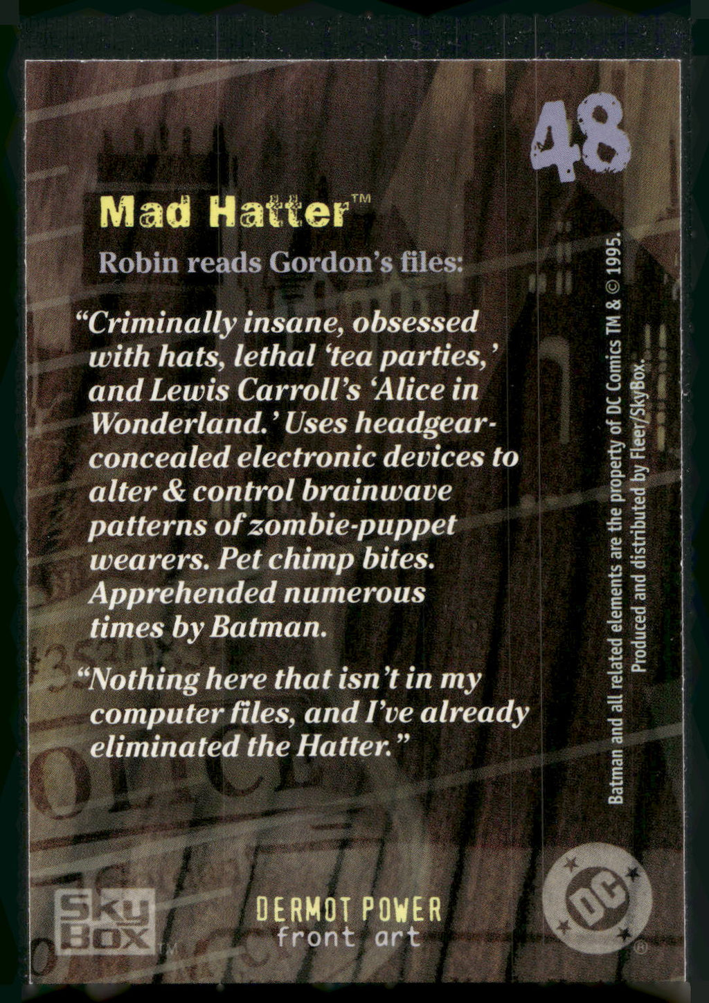 1996 SkyBox Batman Master Series #48 Mad Hatter