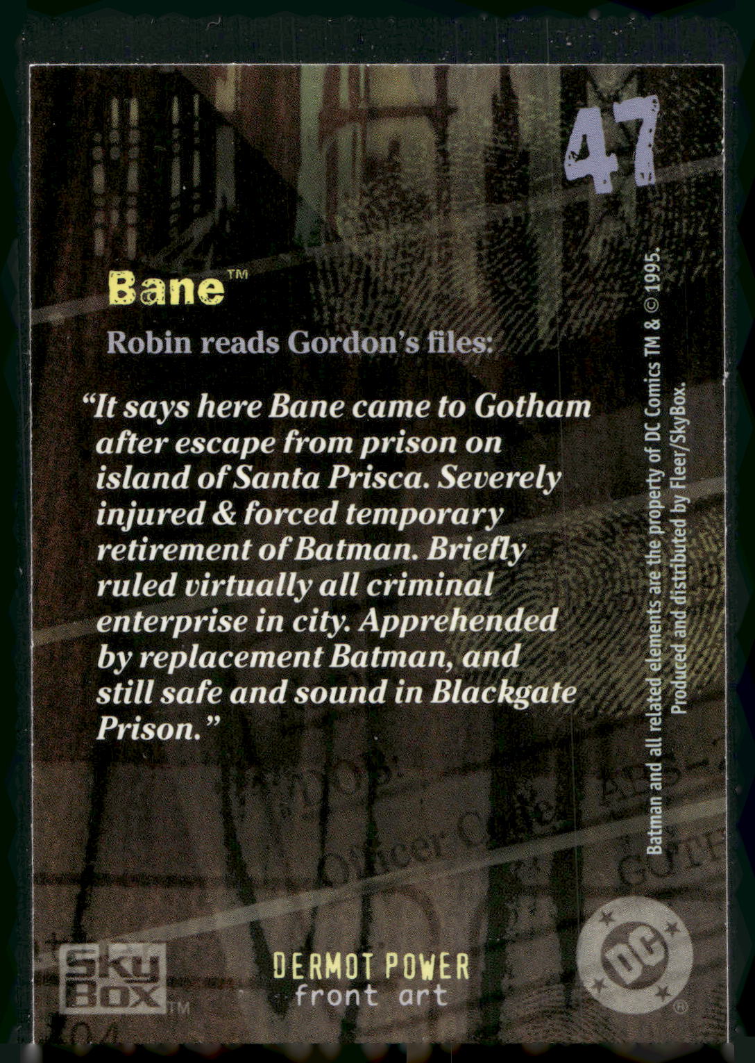 1996 SkyBox Batman Master Series #47 Bane