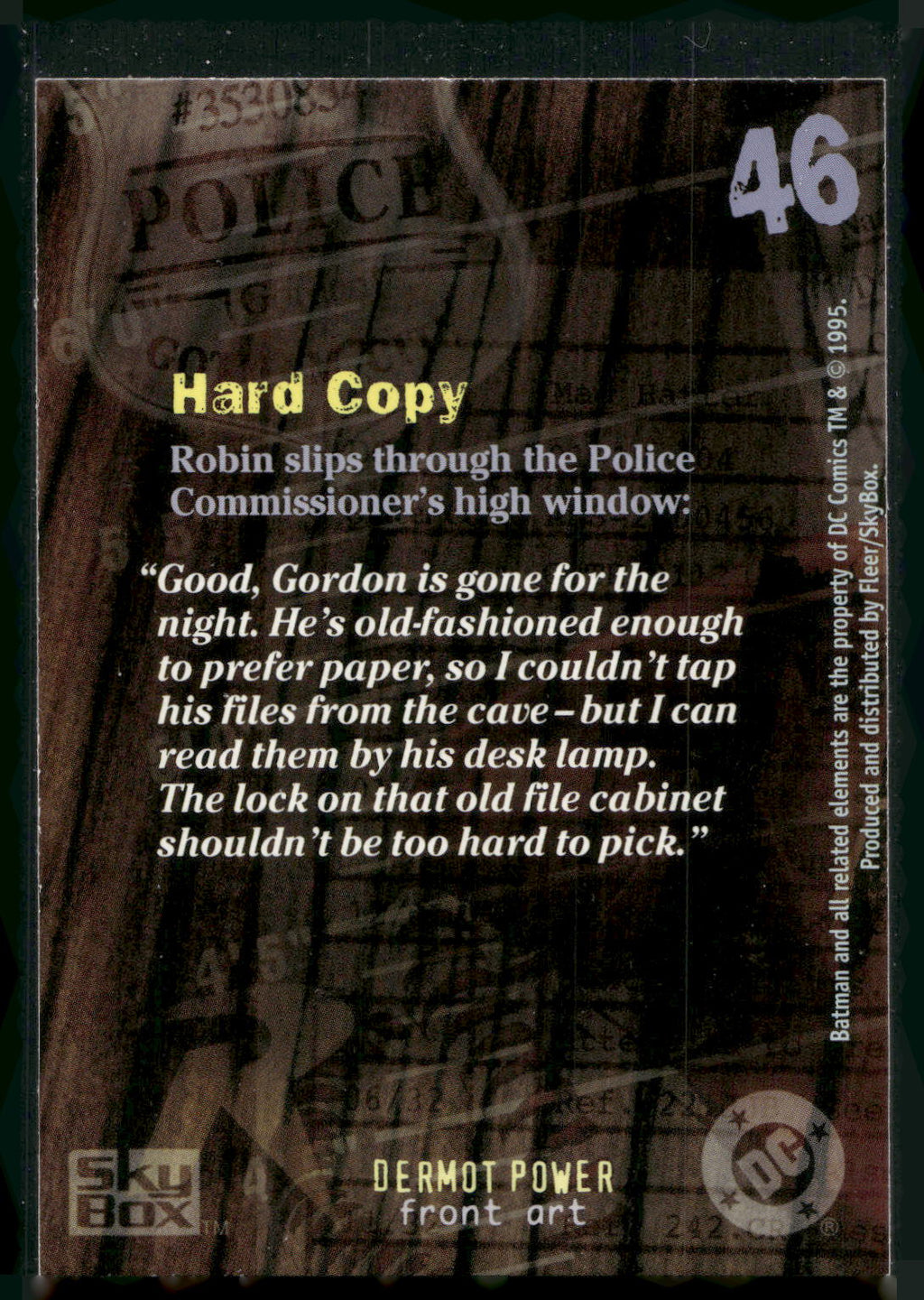 1996 SkyBox Batman Master Series #46 Hard Copy