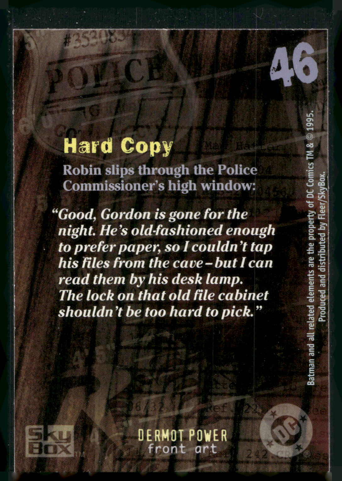 1996 SkyBox Batman Master Series #46 Hard Copy