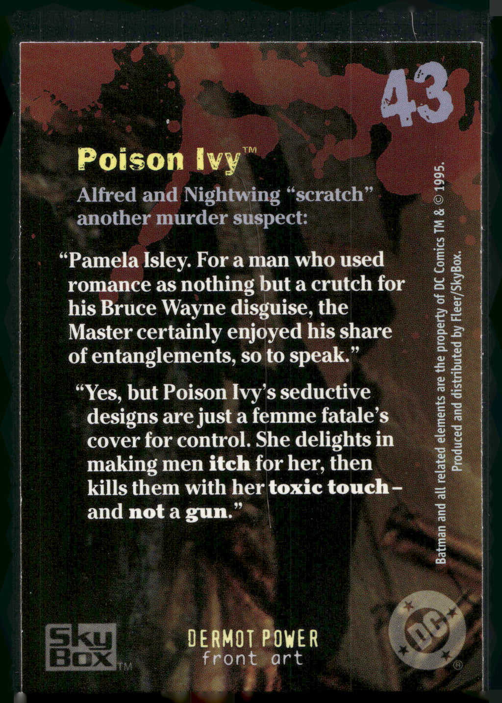 1996 SkyBox Batman Master Series #43 Poison Ivy