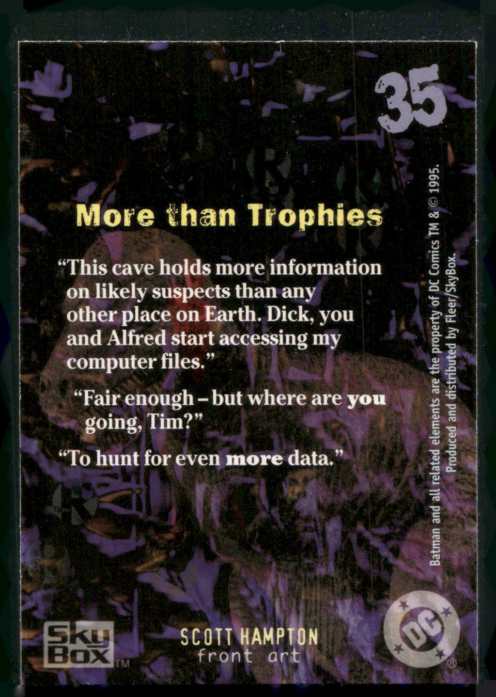 1996 SkyBox Batman Master Series #35 More than Trophies