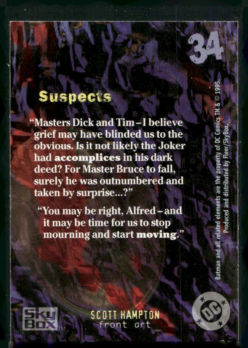 1996 SkyBox Batman Master Series #34 Suspects