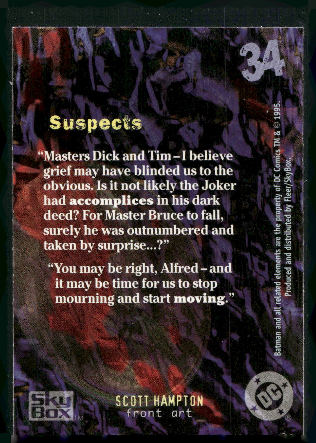 1996 SkyBox Batman Master Series #34 Suspects