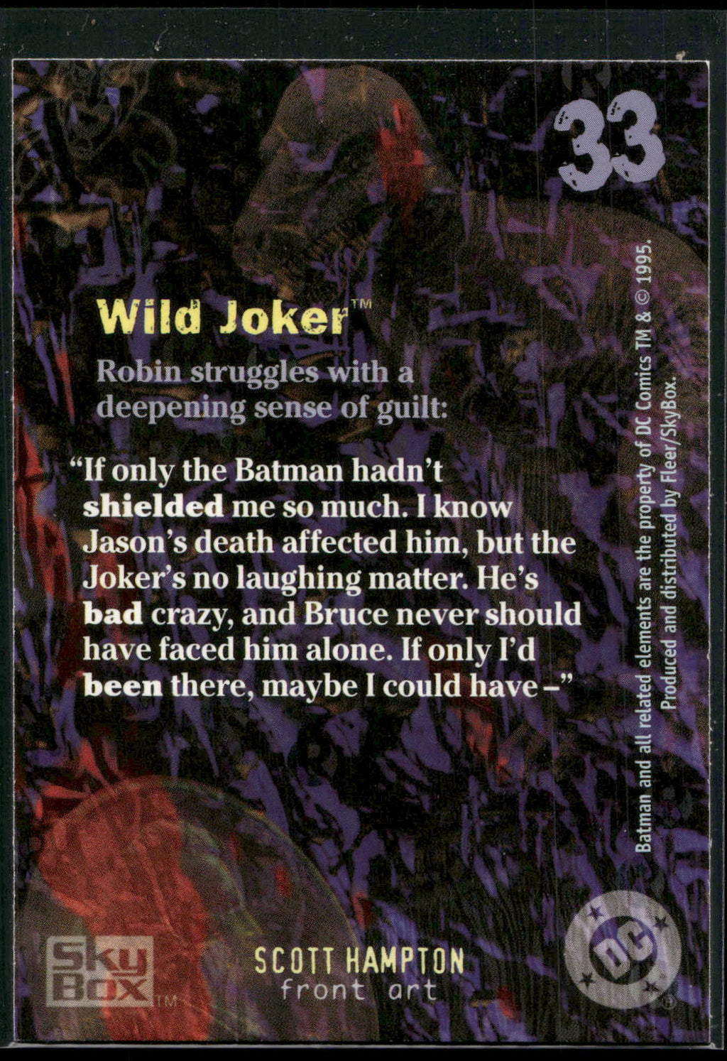 1996 SkyBox Batman Master Series #33 Wild Joker
