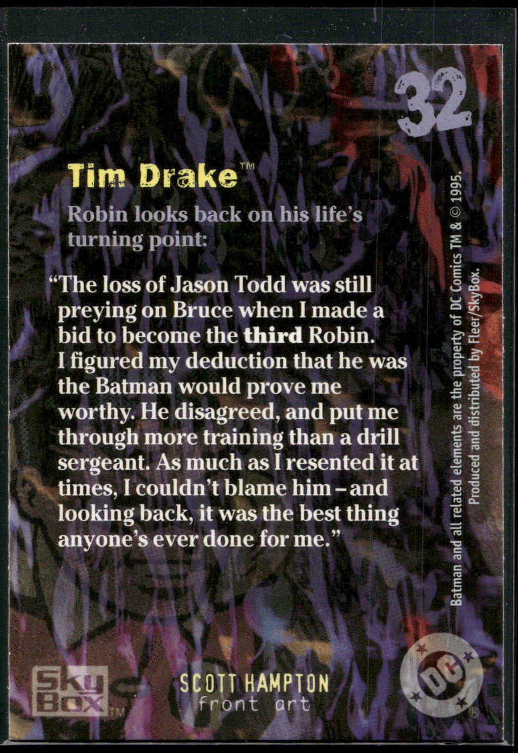 1996 SkyBox Batman Master Series #32 Tim Drake