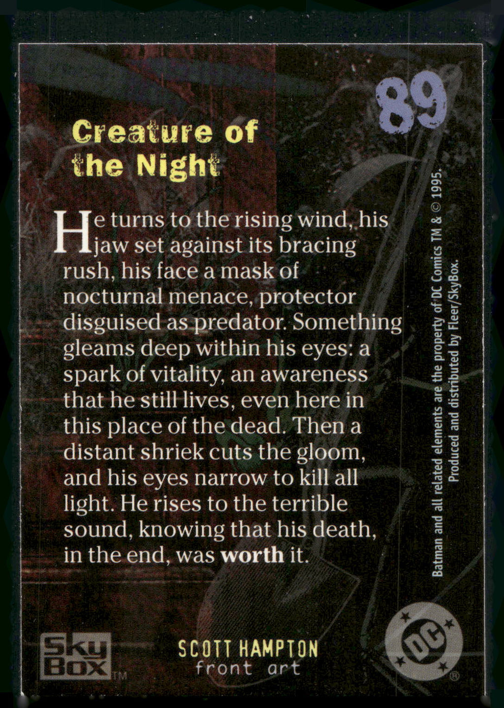 1996 SkyBox Batman Master Series #89 Creature of the Night