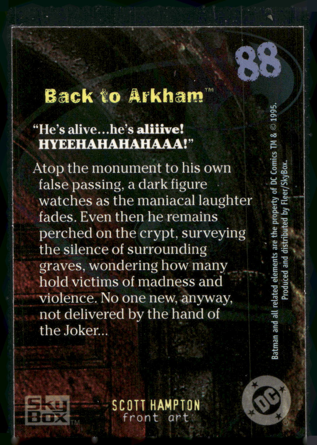 1996 SkyBox Batman Master Series #88 Back to Arkham