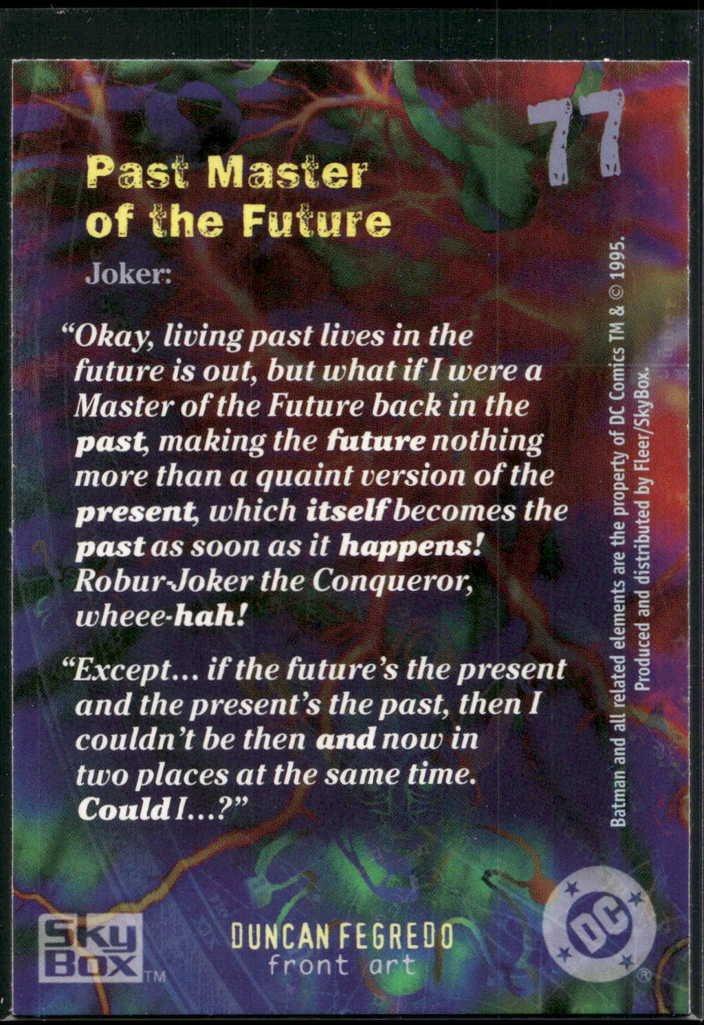 1996 SkyBox Batman Master Series #77 Past Master of the Future
