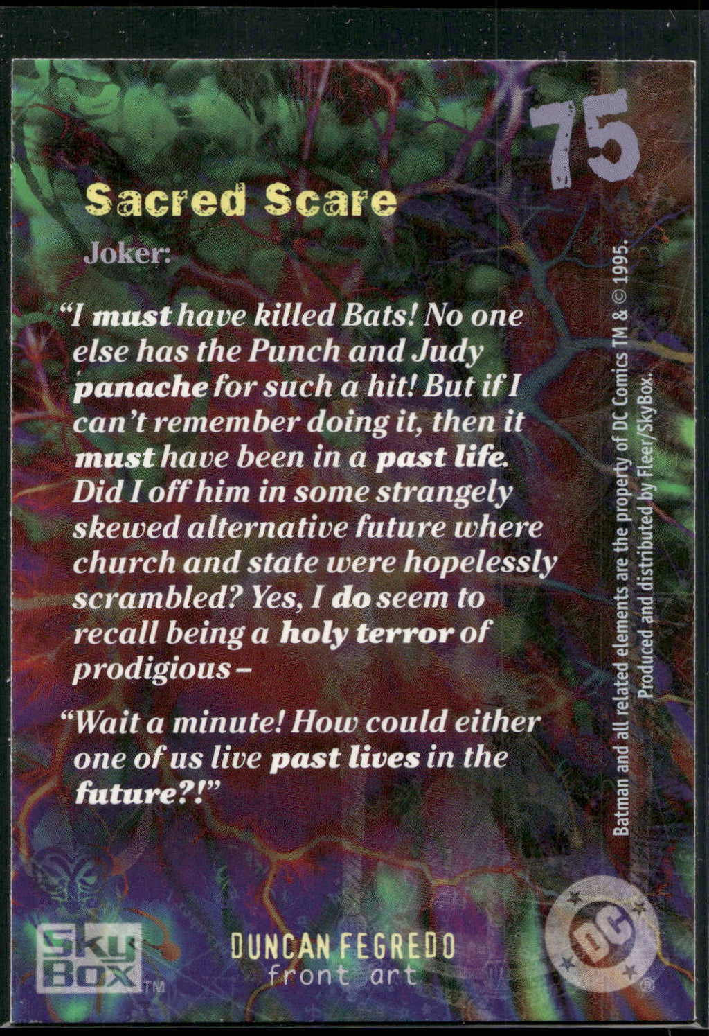 1996 SkyBox Batman Master Series #75 Sacred Scare