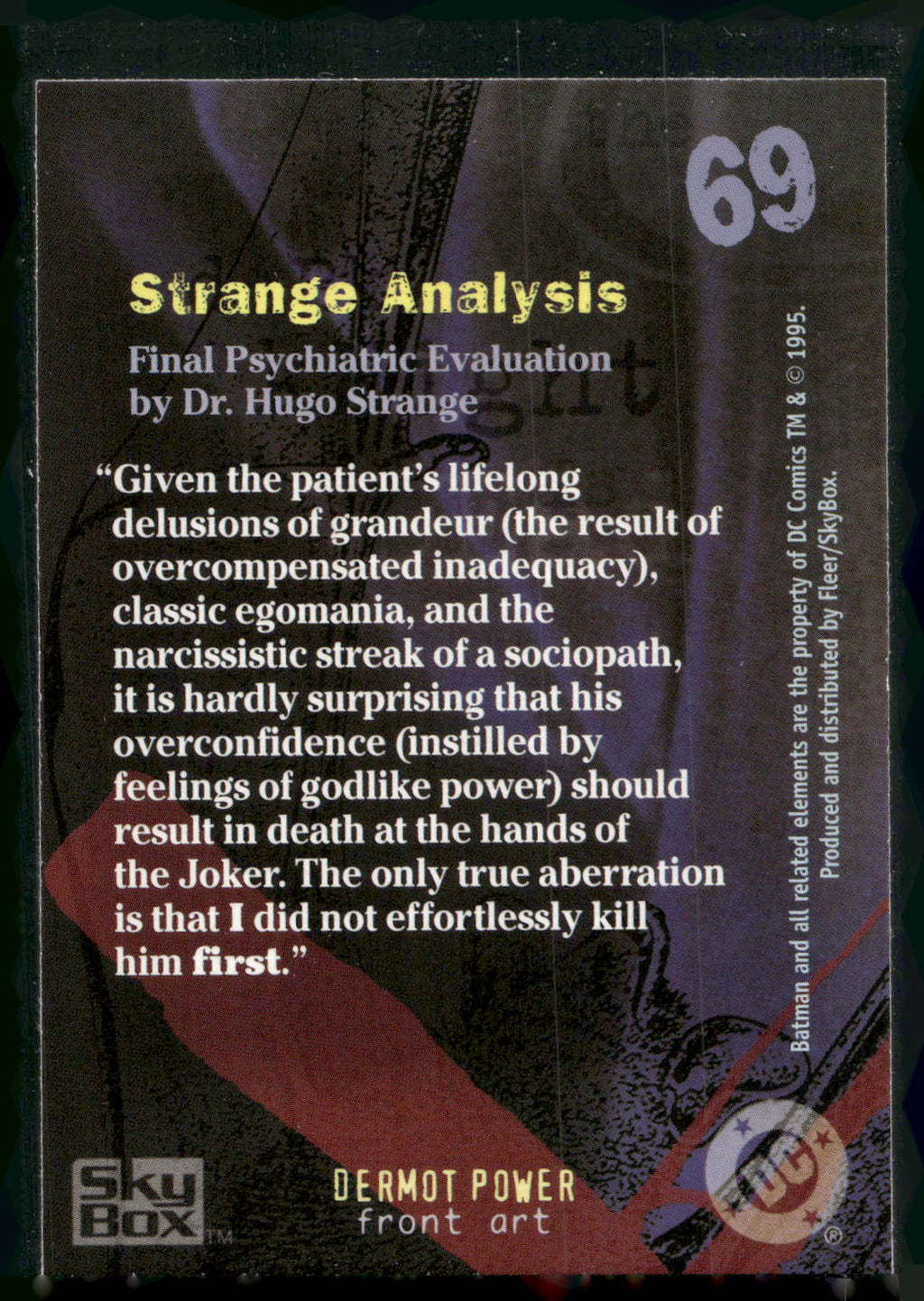 1996 SkyBox Batman Master Series #69 Strange Analysis