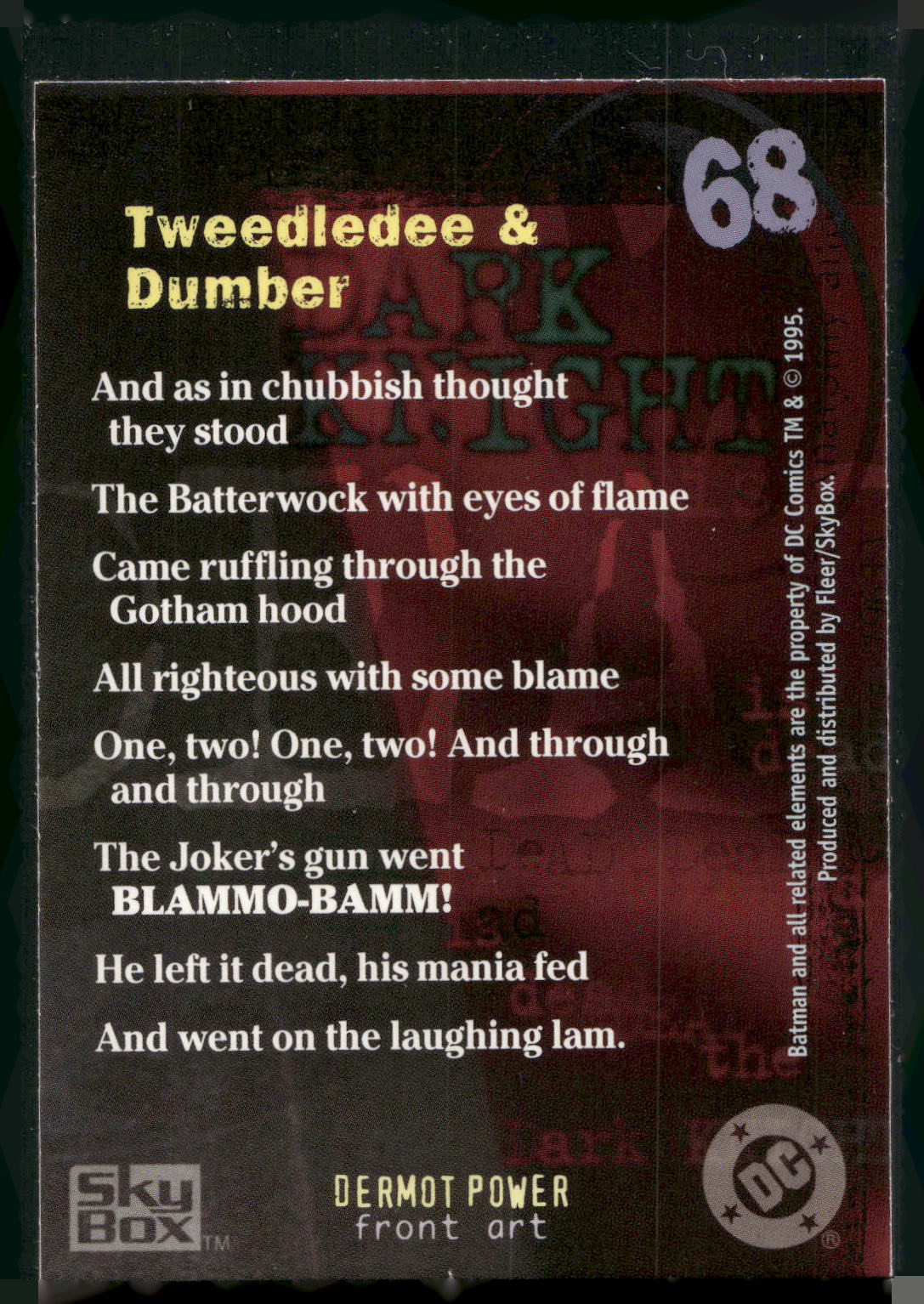 1996 SkyBox Batman Master Series #68 Tweedledee & Tweedledumb