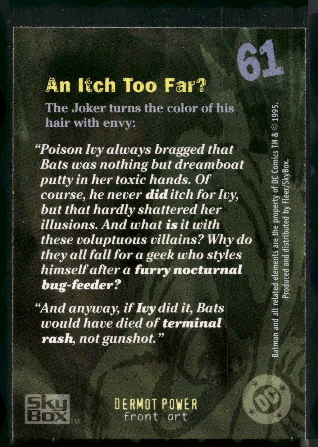 1996 SkyBox Batman Master Series #61 An Itch too far?