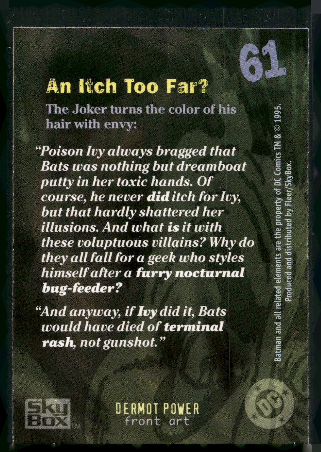 1996 SkyBox Batman Master Series #61 An Itch too far?