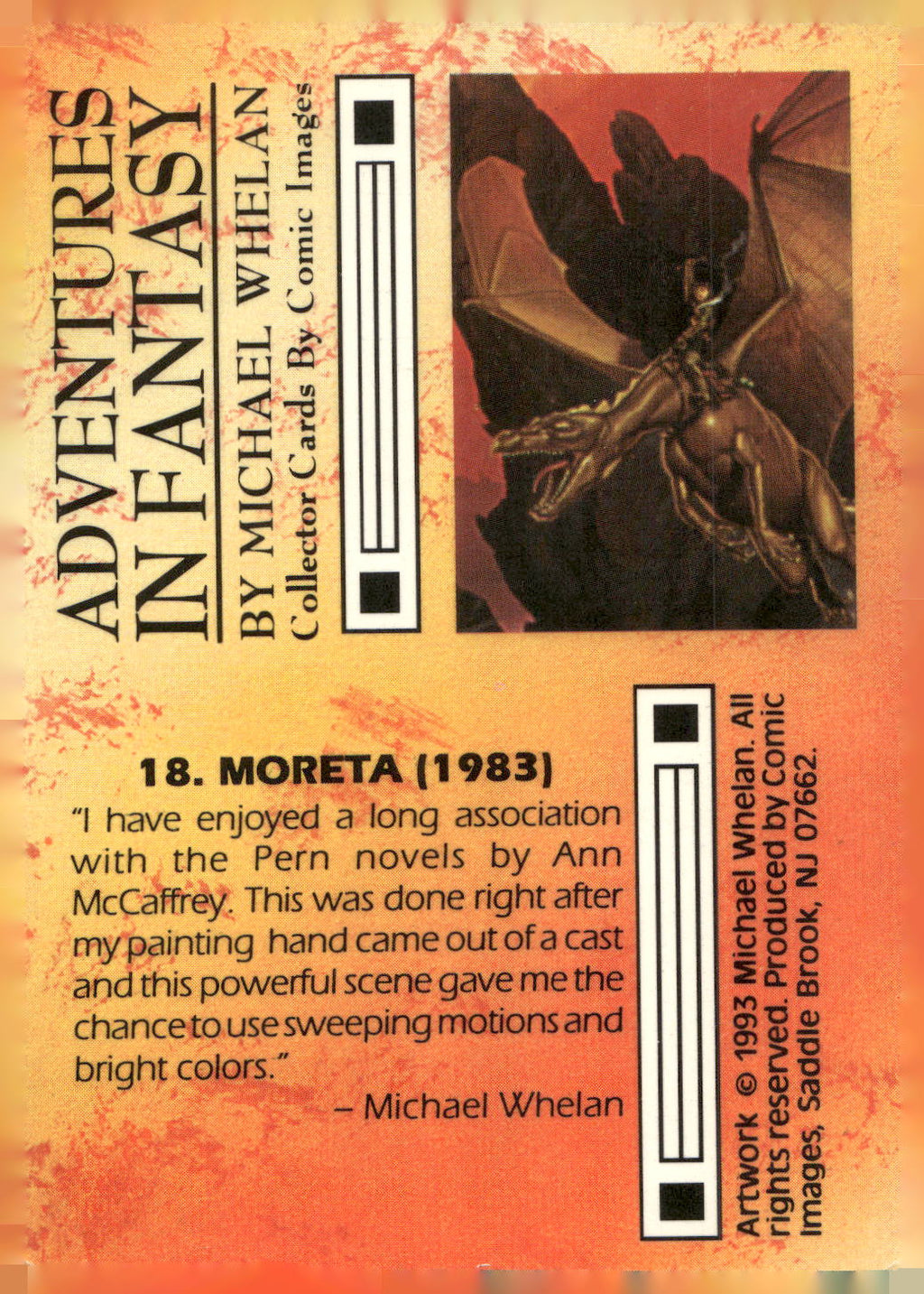 1993 Comic Images Michael Whelan Adventures in Fantasy #18 Moreta