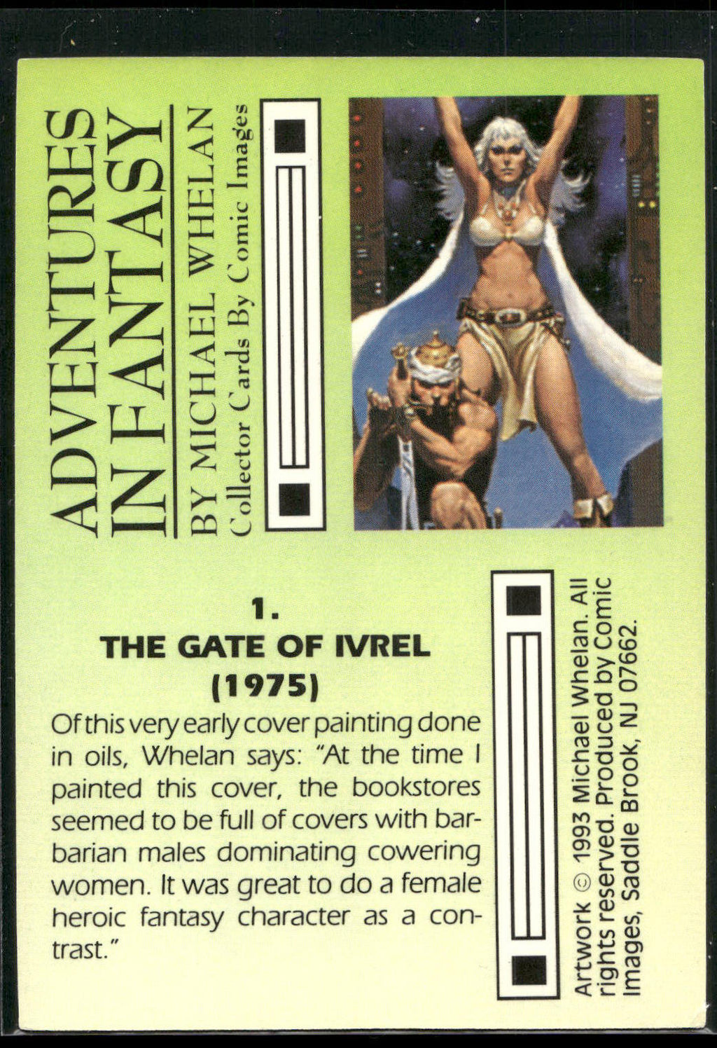 1993 Comic Images Michael Whelan Adventures in Fantasy #1 The Gate of Ivrel