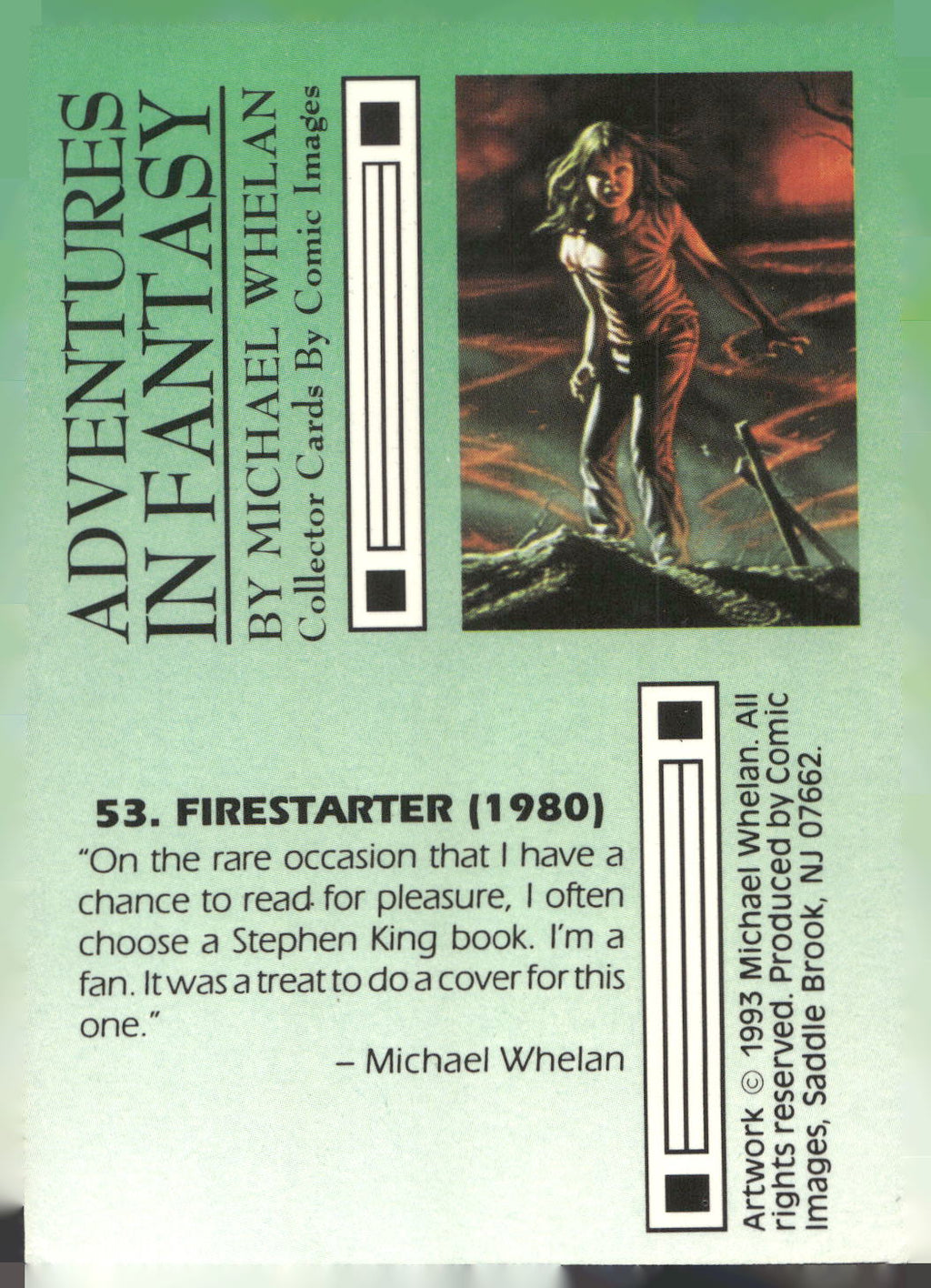 1993 Comic Images Michael Whelan Adventures in Fantasy #53 Firestarter